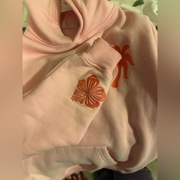Pink Hoodie with Palm Tree Design - Picture 3 of 4